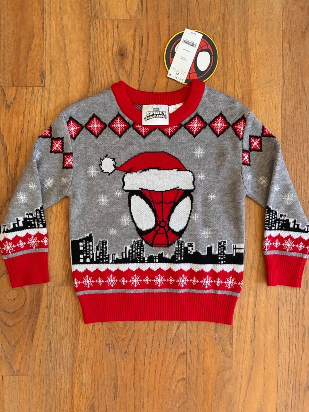 NWT Carter's Spider-Man Christmas Sweater Child 2T